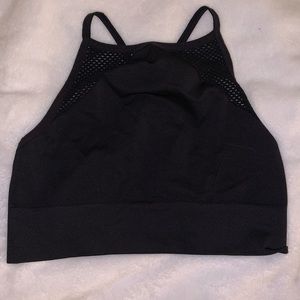 Black Cropped Workout Top (aerie)